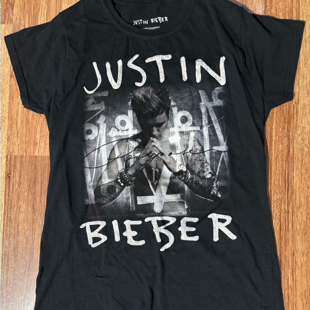 Justin Bieber Black Short Sleeve Graphic Tee